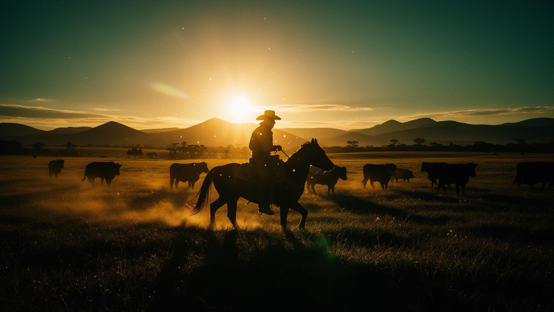 Campo brasileiro ao pôr do sol